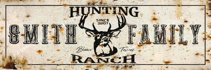 Custom Stretched Canvas Hunting Ranch Sign