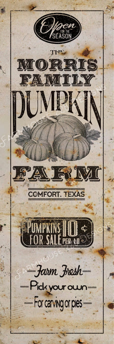Custom Stretched Canvas Pumpkin Farm Sign