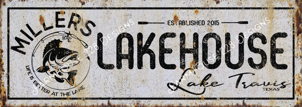 Custom Stretched Canvas Lakehouse Sign